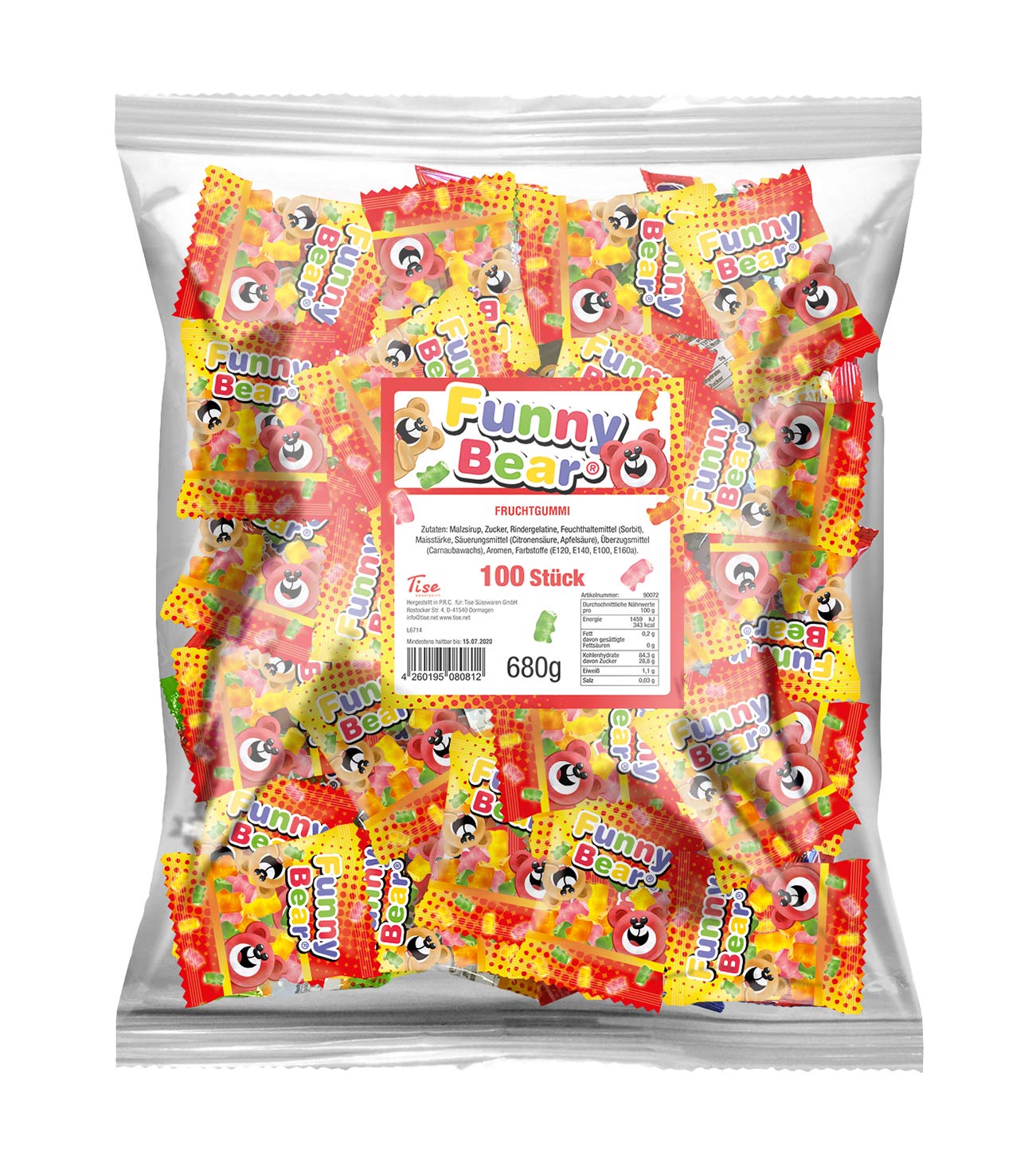 Gummibären Beutel Fruchtgummi,Karneval- Fasching-Wurfmaterial- 680g