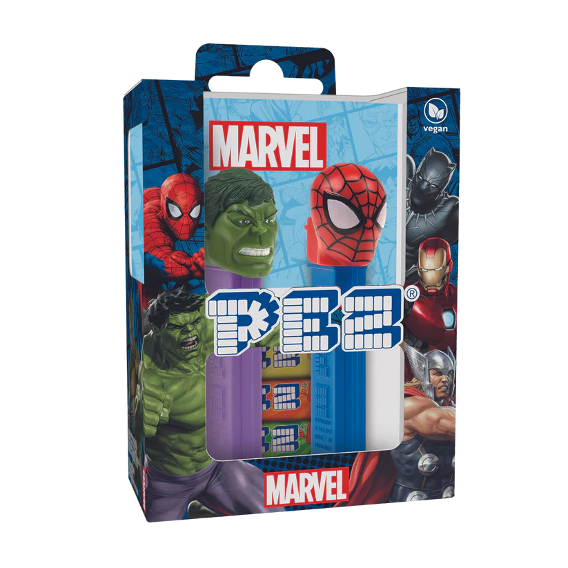 PEZ Geschenkset Marvel Spiderman und Hulk